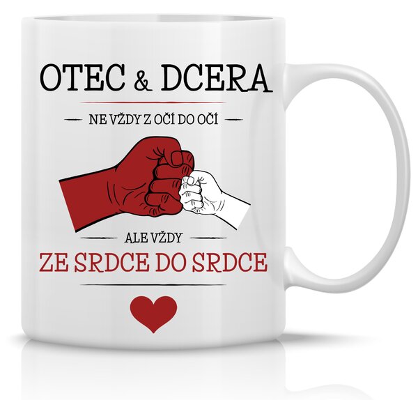 OTEC & DCERA - klasický bílý keramický hrníček 300 ml