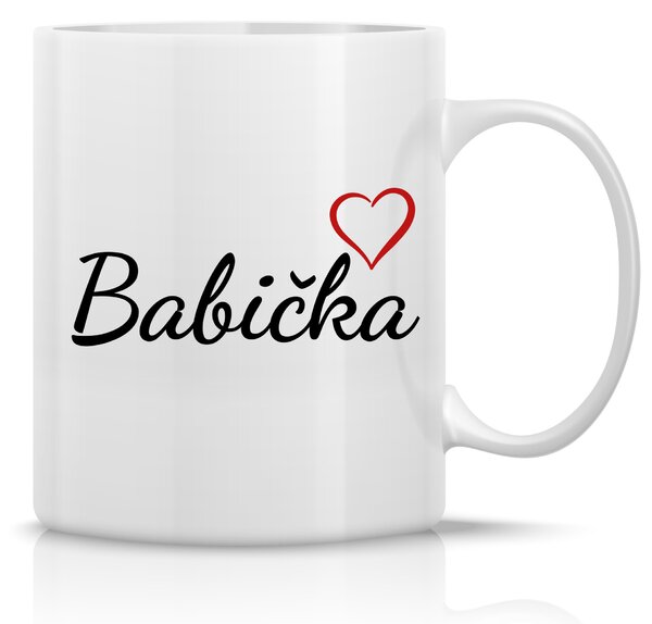 BABIČKA - klasický bílý keramický hrníček 300 ml