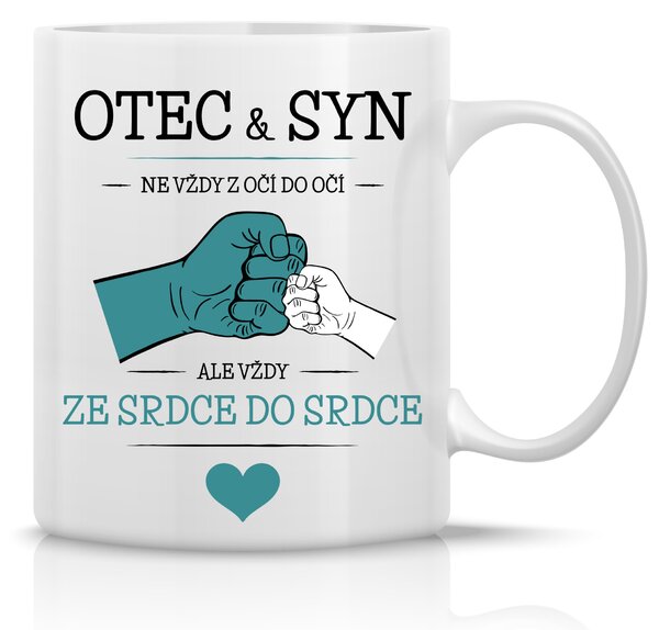 OTEC & SYN - klasický bílý keramický hrníček 300 ml