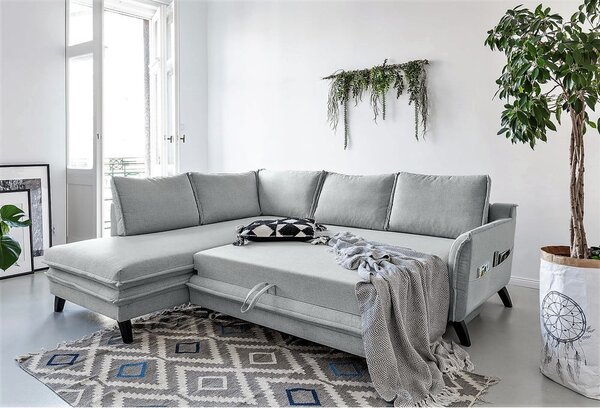 Světle šedá rozkládací rohová pohovka Miuform Charming Charlie L, levý roh