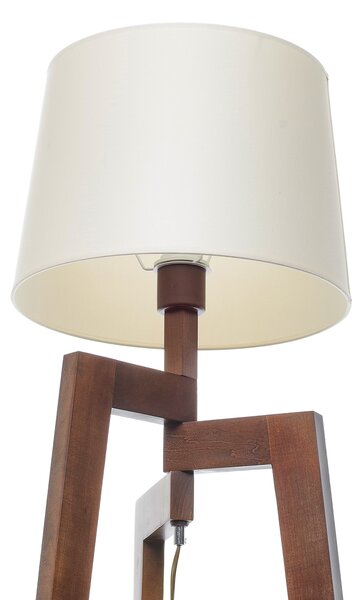 Light for home - Stojací lampa v barvě ořechu s bílým stínidlem 9660 "Trion", 1x60W, E27, hnědá