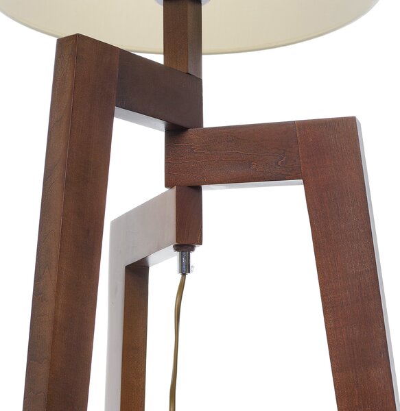 Light for home - Stojací lampa v barvě ořechu s bílým stínidlem 9660 "Trion", 1x60W, E27, hnědá