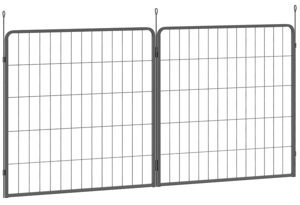 PawHut 2dílné rozšíření 2 panelů plotu pro psy pro hrací arénu, 80 x 80 cm ocelový plot pro štěňata, pro malé a střední psy | Aosom