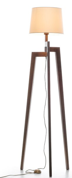 Light for home - Stojací lampa v barvě ořechu s bílým stínidlem 9660 "Trion", 1x60W, E27, hnědá