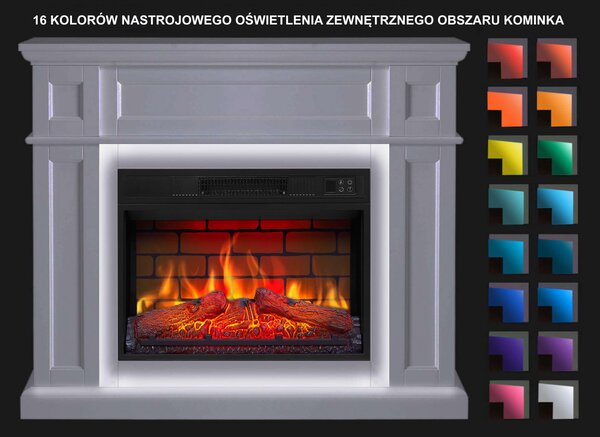Elektrický krb ArtiFlame Linz AF23BS, bílý, s LED osvětlením