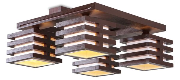 Light for home - Hnědý lustr přisazený ke stropu 11504 "HOUSTON"