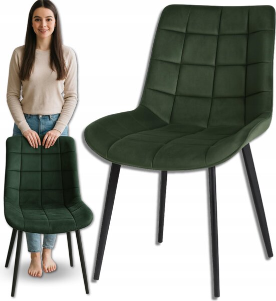 Omna | Jídelní židle Veluform Lux - lahvově zelená - Čalouněná - Moderní design - Ergonomicky pohodlná