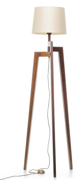 Light for home - Stojací lampa v barvě ořechu s bežovým stínidlem 9660 "Trion", 1x60W, E27, hnědá