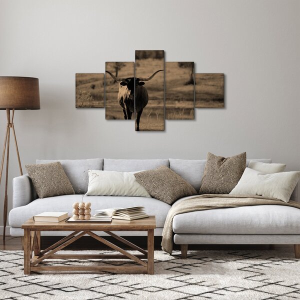 Obraz - Texaská kráva (125x70 cm)