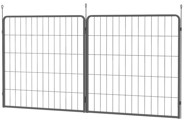 PawHut 2dílné rozšíření 2 panelů plotu pro psy pro hrací arénu, 80 x 80 cm ocelový plot pro štěňata, pro malé a střední psy | Aosom