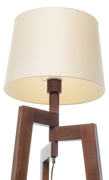 Light for home - Stojací lampa v barvě ořechu s bežovým stínidlem 9660 "Trion", 1x60W, E27, hnědá
