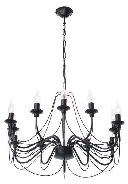 Light for home - Závěsný lustr v černém matném provedení 30306 "Isabella", 12x40W, E14, Černá