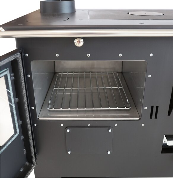 EEK A+ - Verso CS Inox 7,7 kW krbová kamna na dřevo s nerezovou ocelí vlevo
