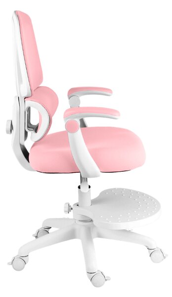 Dětská otočná židle Neoseat JUNI 023 — látka, pratelný potah, růžová