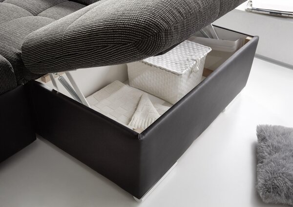 SEDACÍ SOUPRAVA, textil, šedá, černá MID.YOU - Sedací soupravy, Online Only
