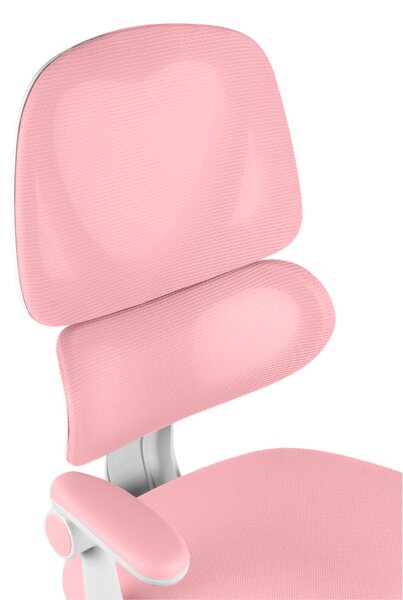 Dětská otočná židle Neoseat JUNI 023 — látka, pratelný potah, růžová