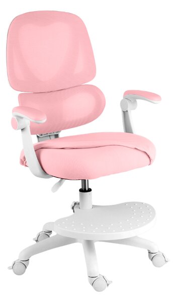 Dětská otočná židle Neoseat JUNI 023 — látka, pratelný potah, růžová