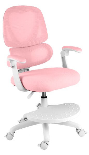 Dětská otočná židle Neoseat JUNI 023 — látka, pratelný potah, růžová