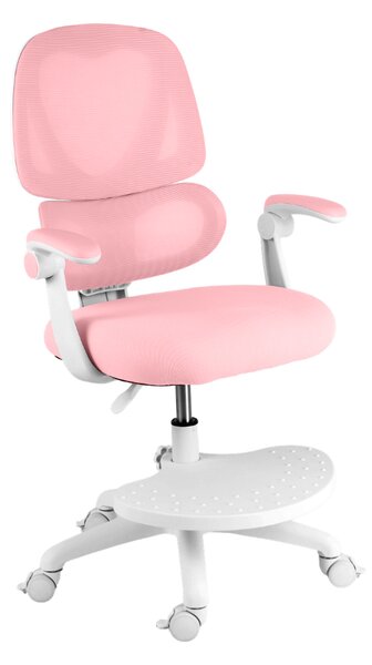 Dětská otočná židle Neoseat JUNI 023 — látka, pratelný potah, růžová