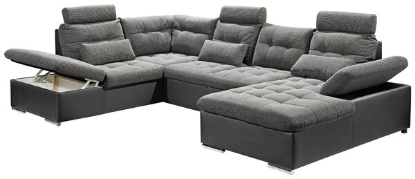SEDACÍ SOUPRAVA, textil, šedá, černá MID.YOU - Sedací soupravy, Online Only