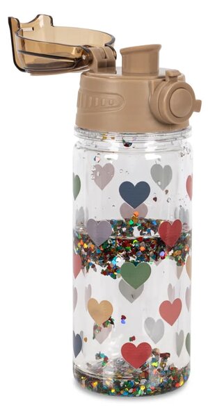 Lahev na pití Glitter Hearts 400 ml