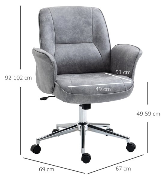 Vinsetto Kancelářská židle s náklonem - Výškově nastavitelná otáčecí židle - Ergonomická pracovní židle - Moderní design - Podporuje do 120 kg - Mikro