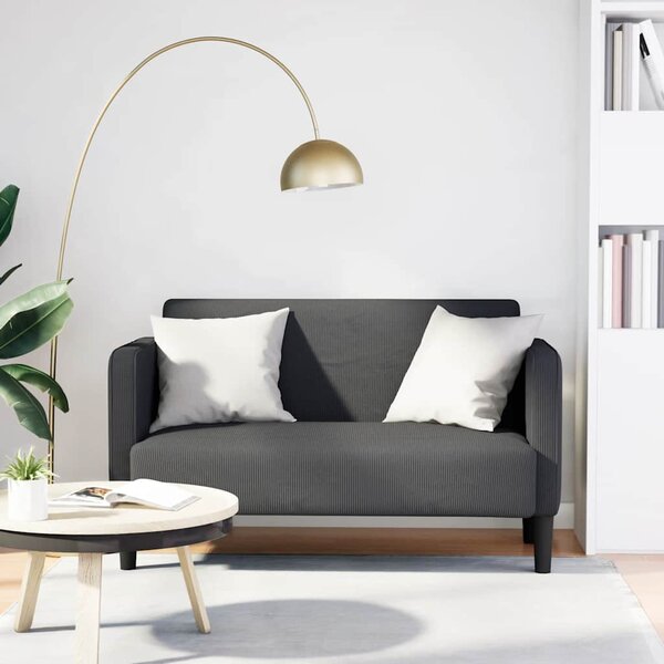 Loveseat Sofa tmavě šedé 109 cm manšestrová tkanina