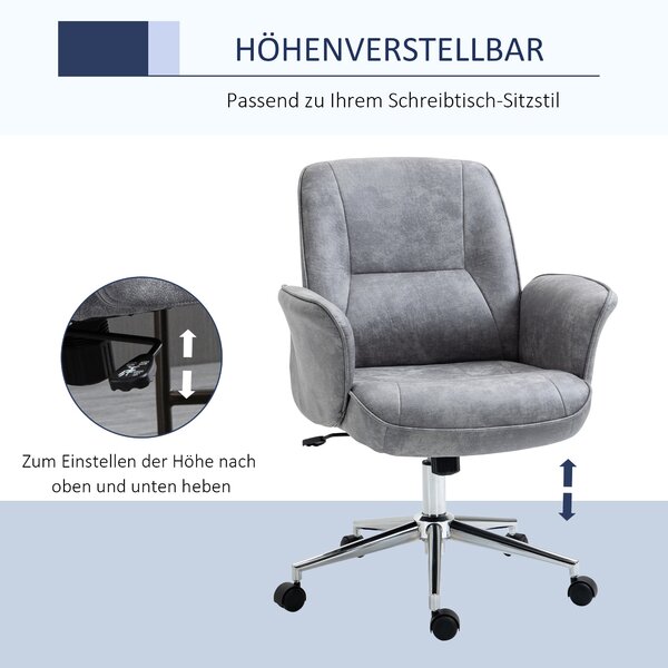 Vinsetto Kancelářská židle s náklonem - Výškově nastavitelná otáčecí židle - Ergonomická pracovní židle - Moderní design - Podporuje do 120 kg - Mikro