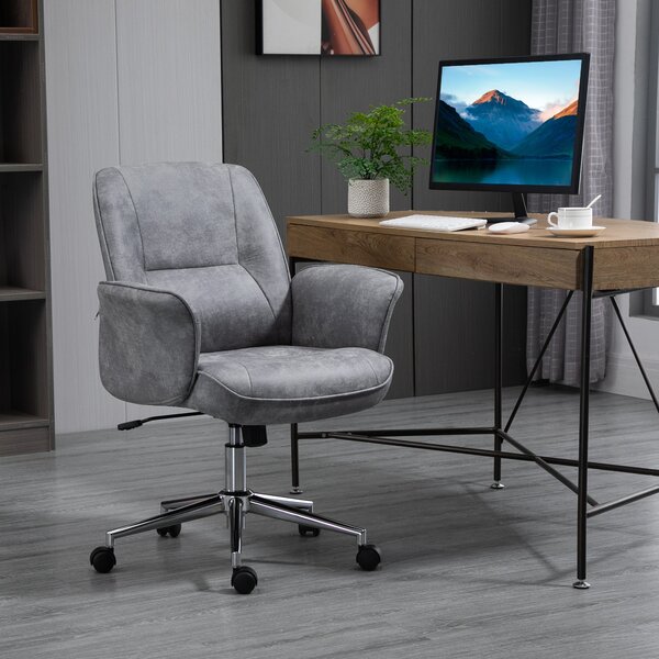 Vinsetto Kancelářská židle s náklonem - Výškově nastavitelná otáčecí židle - Ergonomická pracovní židle - Moderní design - Podporuje do 120 kg - Mikro
