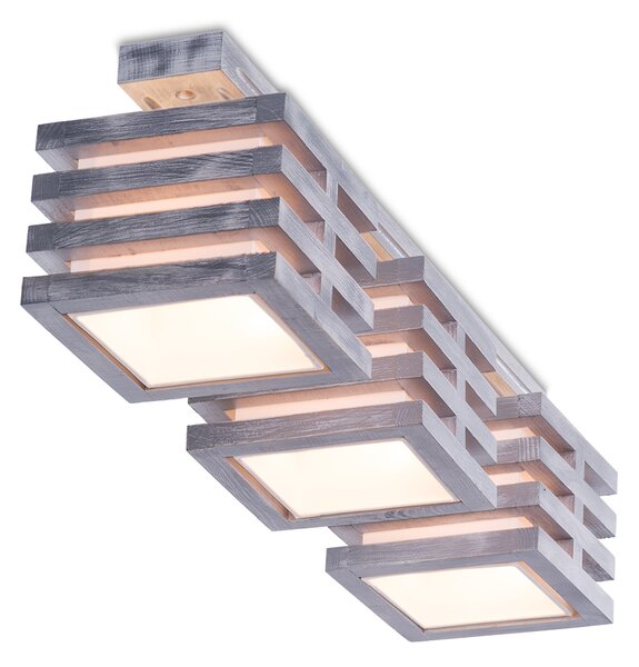 Light for home - Moderní lustr v bílé barvě se stříbrnou patinou 18603 "HOUSTON", 3X40W, E27, bílá, stříbrná patina