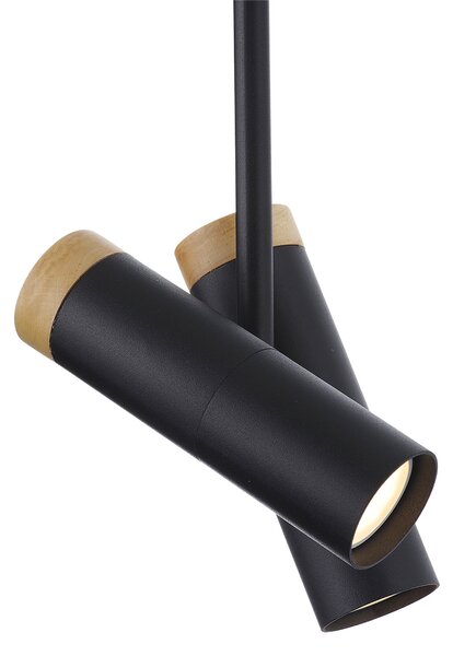 Light for home - Designové stropní bodové svítidlo na tyči 70305 "NIMBA", 2 x 35W, GU10, černá, přírodní olše