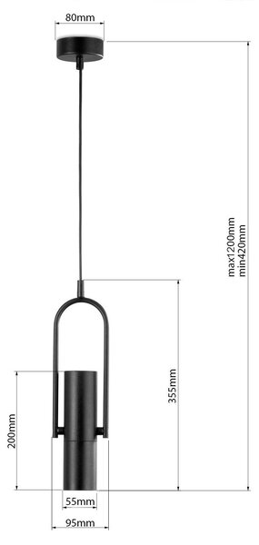 Light for home - Závěsné světlo 60104 "OPTICS", 1x35W, GU10, Černá