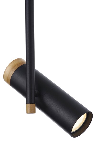 Light for home - Bodové svítidlo na tyči v černém provedení s dřevěnými prvky 70303 "NIMBA", 1x35W, GU10, černá, přírodní olše
