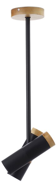 Light for home - Designové stropní bodové svítidlo na tyči 70305 "NIMBA", 2 x 35W, GU10, černá, přírodní olše