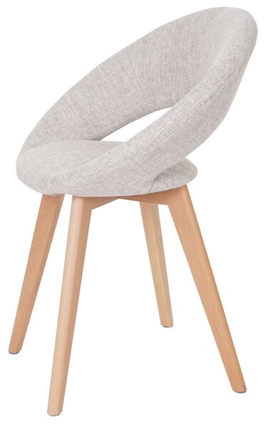 Sada 6 jídelních židlí Palermo III, židle Kuchyňská židle, retro design 50. let textil, krémová/šedá