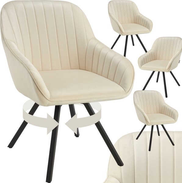Tectake® Otočné křeslo Snug čalouněné, sametový vzhled 58 x 58 x 82 cm