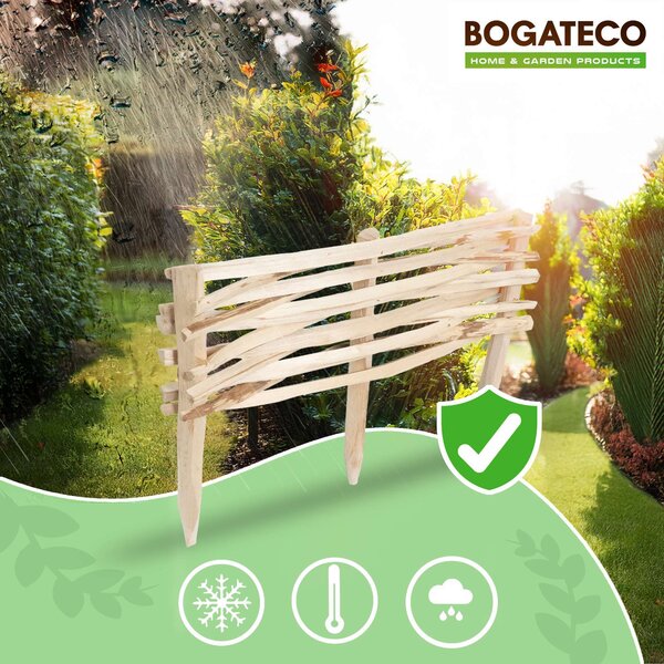 BOGATECO 3x zahradní plot z lískového dřeva 60 cm x 20 cm lemování záhonu lemování trávníku lemování plotu dřevěné lemování záhonu lemování plotu lemování záhonu lemování plotu lemování záhonu ideální jako lemování záhonu nebo cestičky