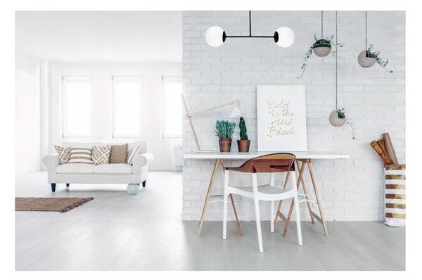 Light for home - Lustr na tyči s bílými skleněnými kuličkami PALERMO 2390/2, 2x40W, E 14, Černá