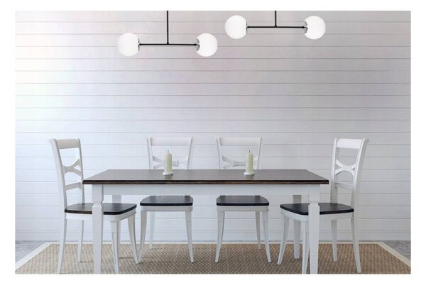 Light for home - Lustr na tyči s bílými skleněnými kuličkami PALERMO 2390/2, 2x40W, E 14, Černá