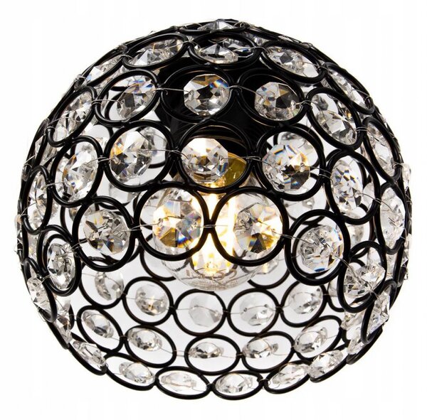 Light for home - Elegantní jednoduché závěsné svítidlo se skleněným stínidlem CRYSTAL 2220/1 LH028, E27, Černá