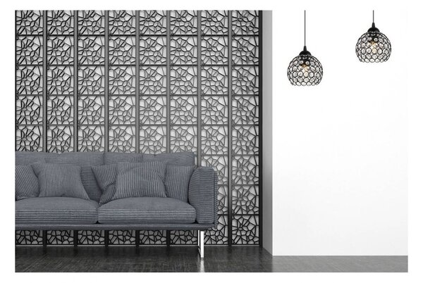 Light for home - Elegantní jednoduché závěsné svítidlo se skleněným stínidlem CRYSTAL 2220/1 LH028, E27, Černá
