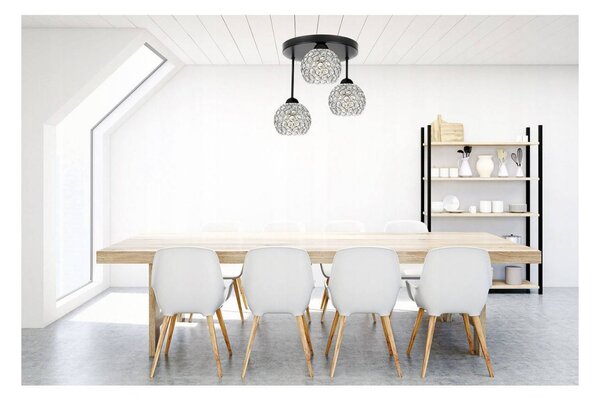 Light for home - Stropní svítidlo CRYSTAL 2220/3/C, 3x60W, E27, Černá