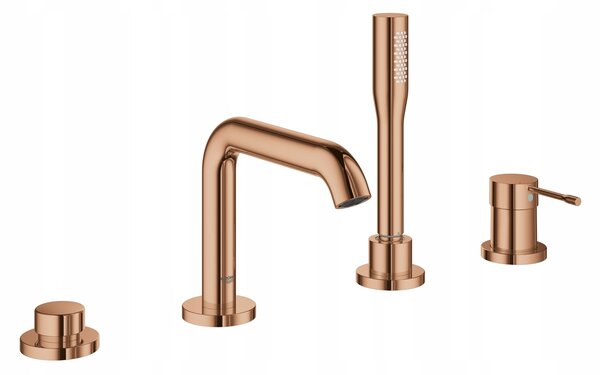 Dvouúchytová vanová baterie na okraj vany Grohe Essence, zlatá
