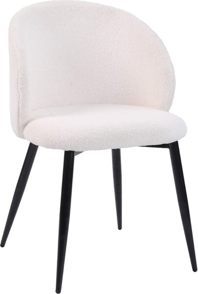 Židle Mobili Rebecca Karamu 81x54x56 Teddy fabric Metal Cream Black Modern SET 2 ks Částečně smontované