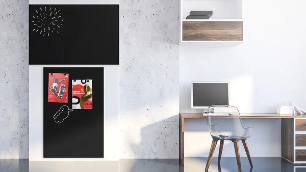 Bezrámová magnetická křídová tabule magnetický panel SLIMboard 90x60 cm, NFCH90x60