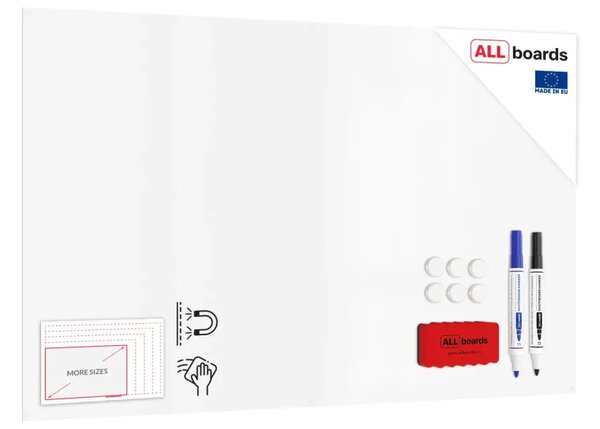 Magnetická tabule SLIMboard bezrámová smazatelná za sucha 200x120 cm, PME200x120