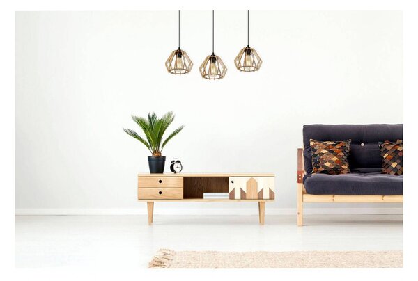 Light for home - Moderní svítidlo s dřevěnými stínidly v skandinávském stylu TIMBER 2360/3, 3x60W, E27, Černá