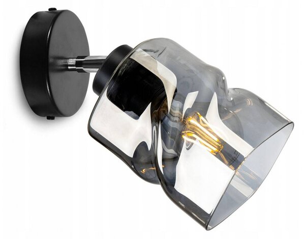 Light for home - Stropní svítidlo s avantgardním skleněným stínidlem NIKI 2195/KP, 1x60W, E27, Černá