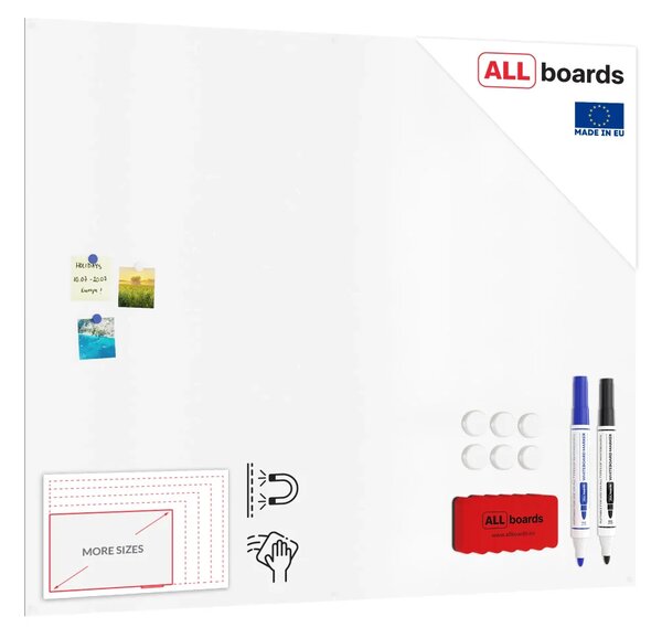 Magnetická tabule SLIMboard bezrámová smazatelná za sucha 150x120 cm, PME150x120