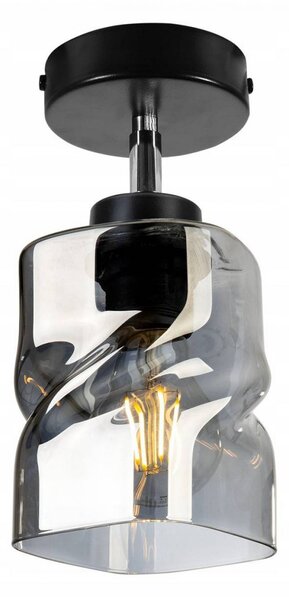 Light for home - Stropní svítidlo s avantgardním skleněným stínidlem NIKI 2195/KP, 1x60W, E27, Černá